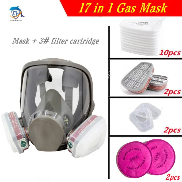 Full face spray protective mask, industrial gas mask respirator, new type 6800 gas mask, mechanical maintenance chemicals.