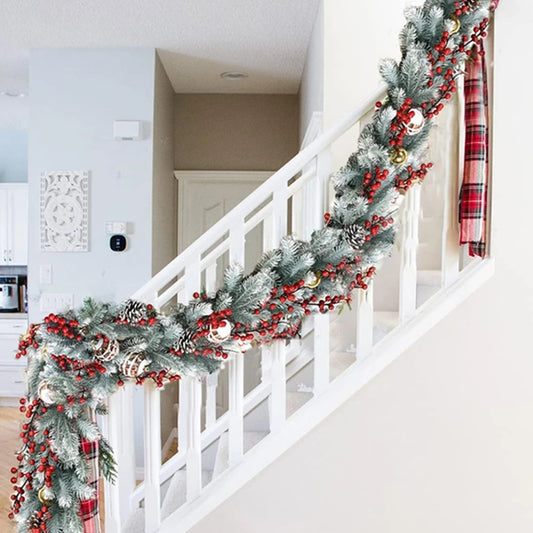 1Pc Artificial Green Plants Christmas Tree Garland Home Party Decorative Outdoor Yard Pine Tree Rattan Hanging Hot Sale Products