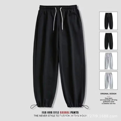 Thickened Fleece Black Sports Pants Pure Color Casual Trousers Autumn Winter New Style Slimming Harlan Pants for Women