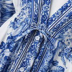 Dresses For Women 2025 Ladies' V Neck Short Sleeve Lace Up Printed Large Skirt Dress Vestidos En Oferta LiquidacióN