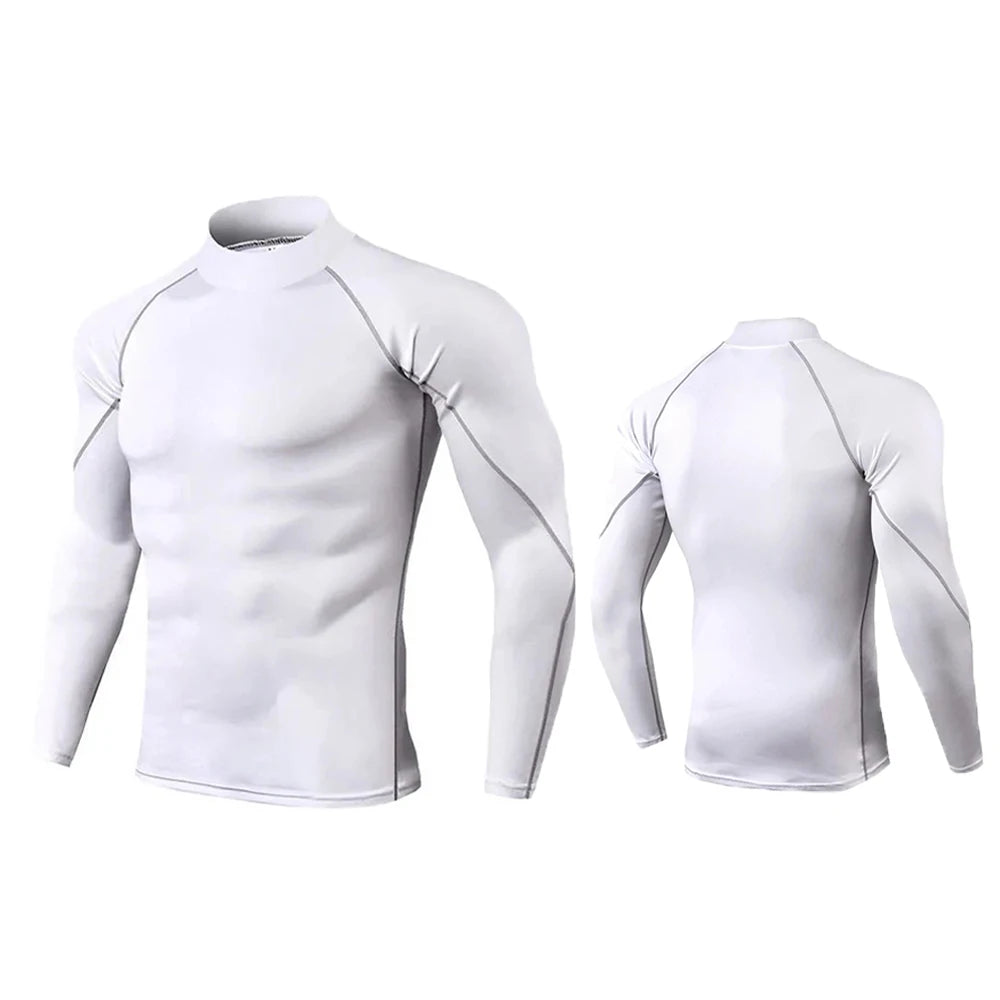 Winter Man Compression Shirt Cycling Clothing Warmth Shirt Warm Bottoming Shirt Men Compression T-Shirt Gym Sportswear 2024 New