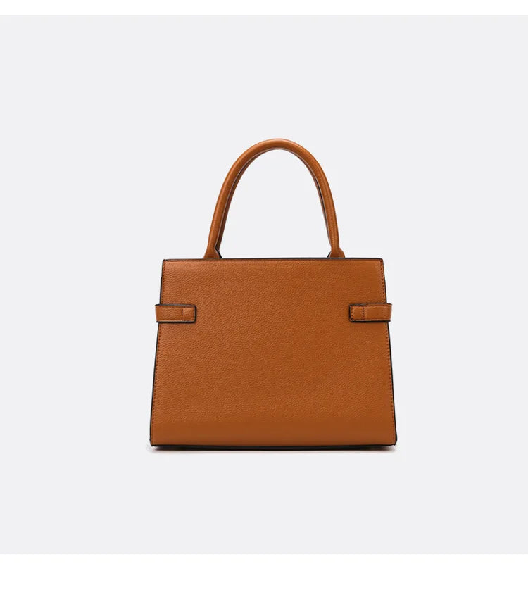 Women's soft leather handbag simple small square bag casual women's bucket bag fashionable single shoulder crossbody bag
