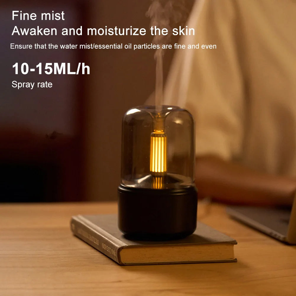Air Aroma Humidifier with Light Oil Diffuser USB Essential Oil Atomizer Portable Electric Air Humidifier for Home Car