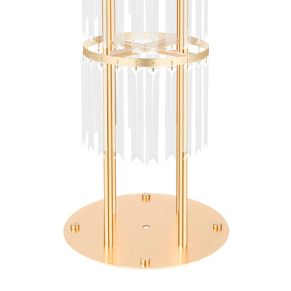 3-Tier/4-Tier Gold Crystal Flower Stand Electroplated Iron Freestanding for Wedding Party Event Decoration