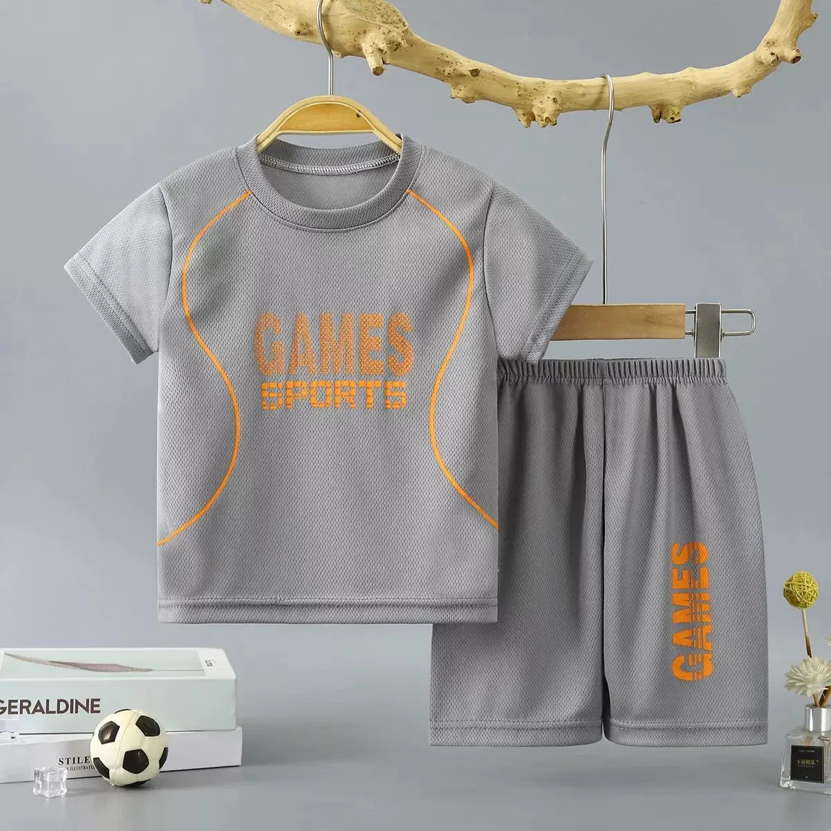 1Set Boy Girl Leisure Set Children Letter Quick Drying Short Sleeve Shorts Sets Summer Kid Clothes Baby Tee+Short Pant Tracksuit