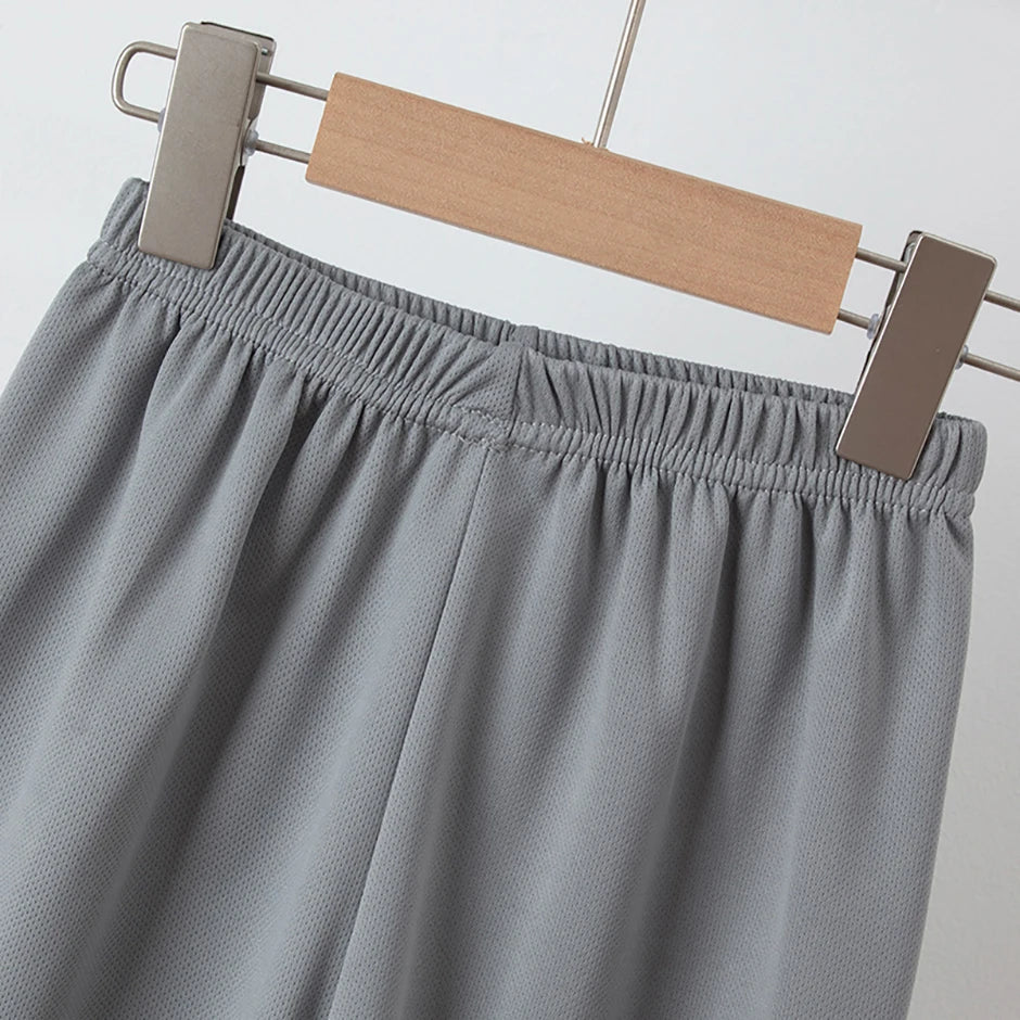 2 Pieces Children's Summer Solid Color Quick Drying Breathable Set Boys' Sports Running Is A Comfortable Top Girls' Loose Shorts