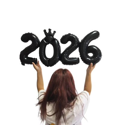 Crown 2026 Number Foil Balloons Happy New Year Eve Party Decoration Photo Booth Props Supplies Christmas Home Decor Navidad 2026