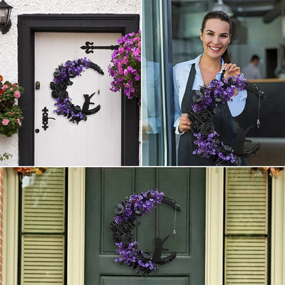 Artificial Halloween Wreath Autumn Pumpkin Wreath Front Door Garland Harvest Festival Celebration Farmhouse Party Decoration