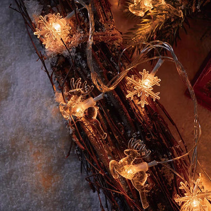 1.5-10meters 2025 Christmas String Lights Star Snowflake LED Light String Xmas Party Supplies Home Decoration
