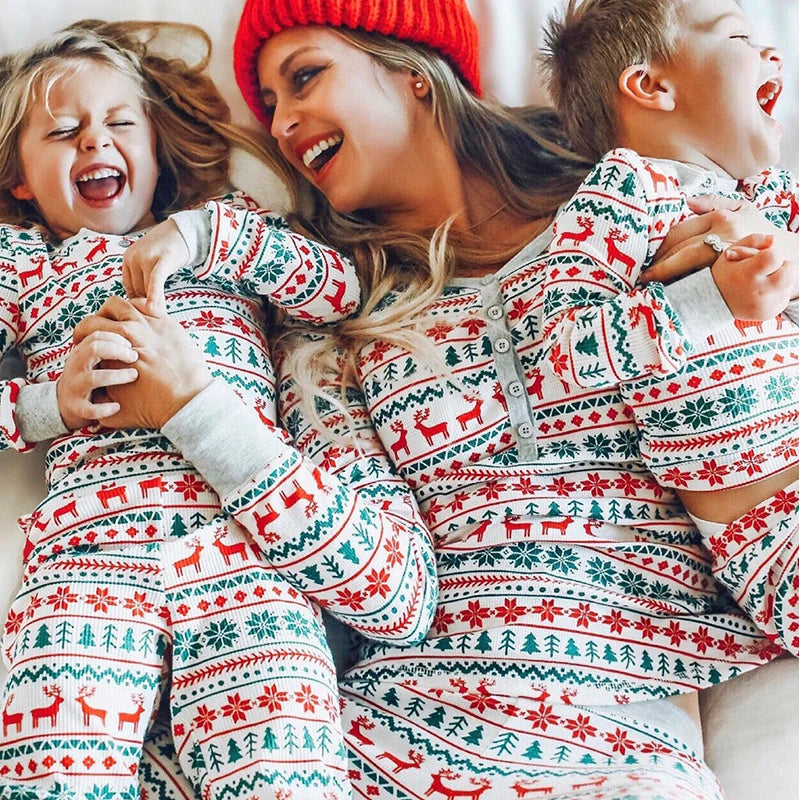 2026 Christmas Family Pajamas Matching Dad Mom And Daughter Xmas Clothes Set Adult Kids Sleepwear For Father Mother Son Outfit