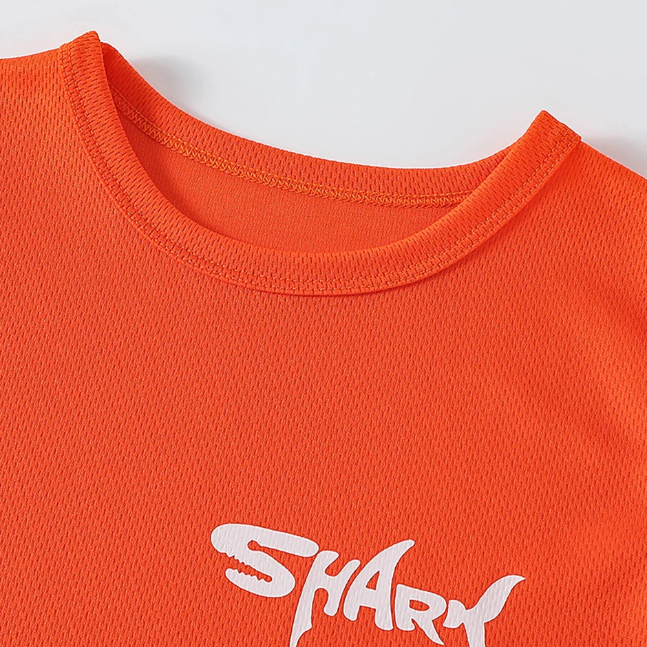 2-pieces Summer Children's Letter Quick drying Sports Suit For Boys And Girls Loose Short Sleeved T-shirt Outdoor Casual Shorts