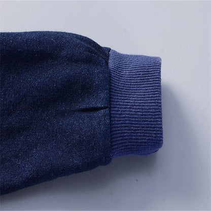 Spring and autumn toddler boy 76 decorative printed coat+elastic jeans suit fashion Joker.