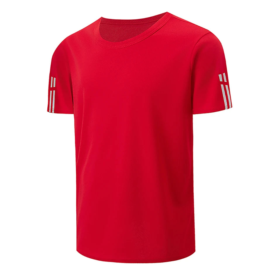 2/4 Pcs Men's Summer Quick-drying Mesh Color Short-sleeved T-shirt Young and middle-aged loose plus size fitness running Joker T
