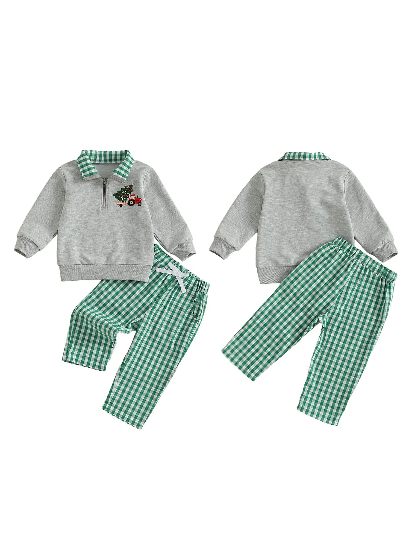 Baby Boy Holiday Outfits Reindeer Applique Crewneck Sweater Corduroy Pants 2 Piece Set for Christmas Party