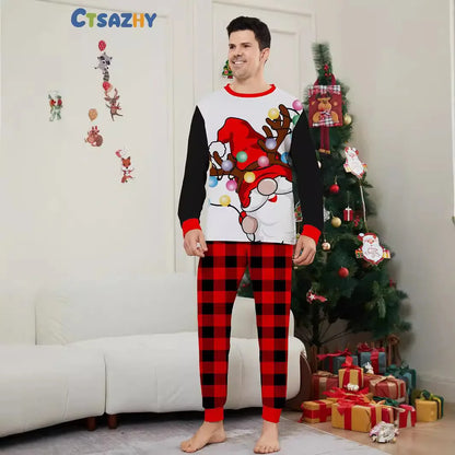 European and American family Christmas parent-child clothing, 2025 new autumn and winter cartoon round-neck family vacation set