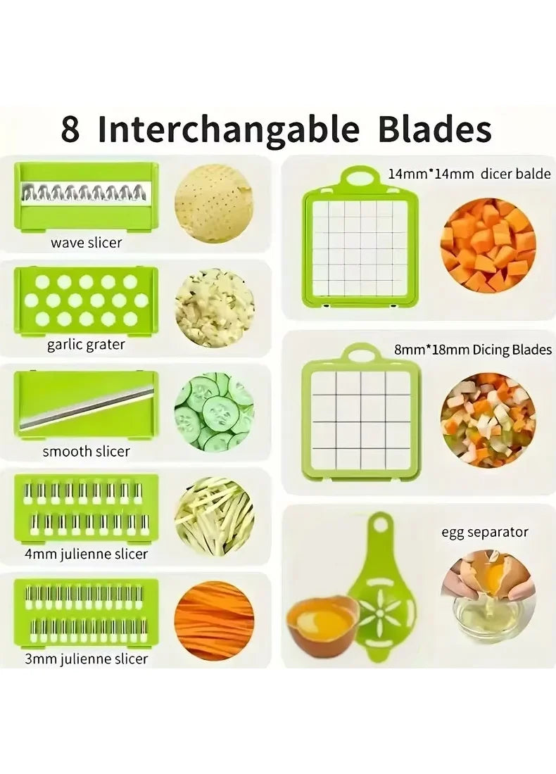 14/16 IN 1 Slicer Vegetable Food Chopper Vegetable Cutter Tomato Carrot Grater Cheese French Onion Shredders Kitchen Tool