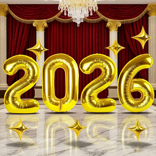 9pcs New Year balloons,Christmas and theme party decorations,2026 New Year party,birthday,graduation ceremony,holiday decoration