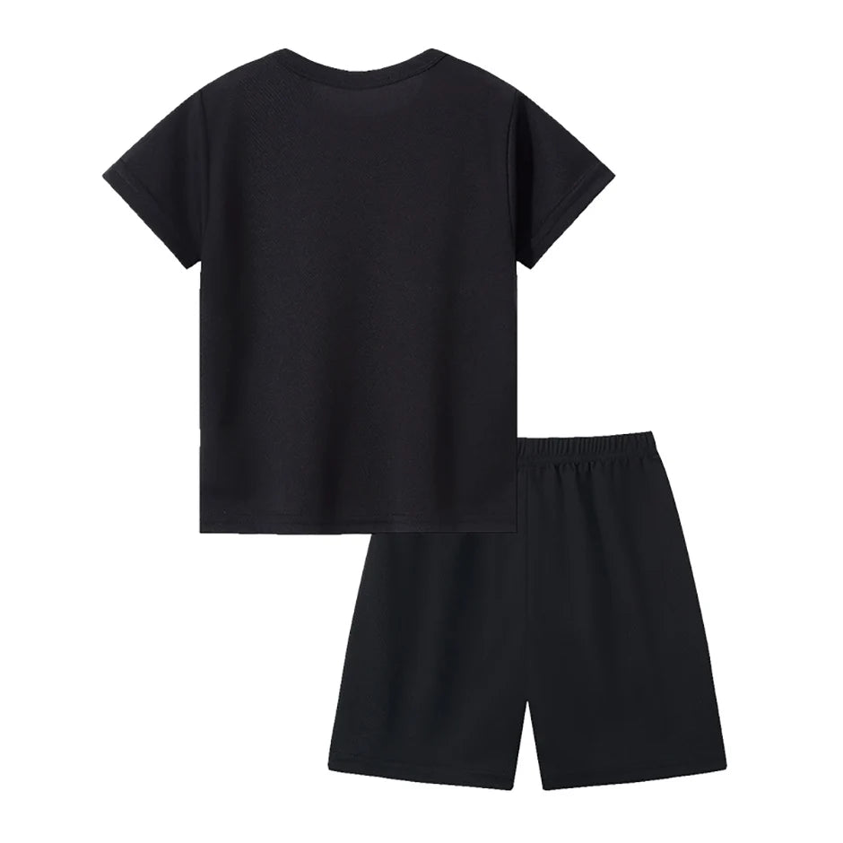 2-pieces Summer Children's Letter Quick drying Sports Suit For Boys And Girls Loose Short Sleeved T-shirt Outdoor Casual Shorts