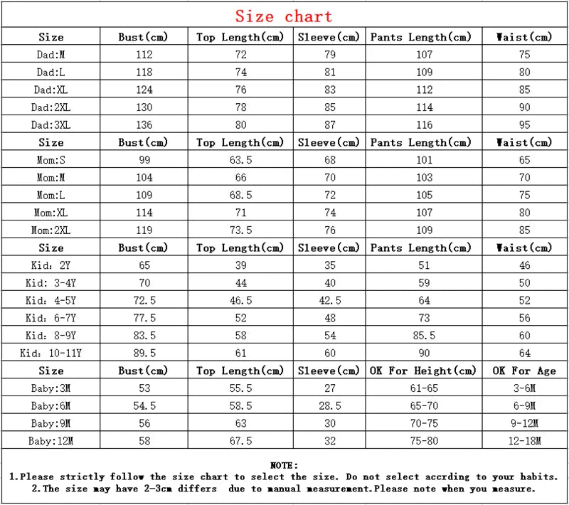 2023 New Year Clothes Christmas Family Matching Outfits Mom Dad Kids Pajamas Set DIY Blank 2 Pieces Clothing Sets Xmas Look Pjs