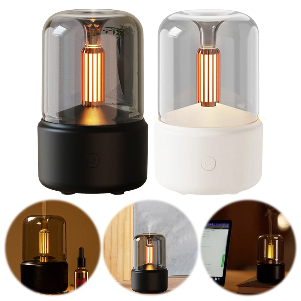 Air Aroma Humidifier with Light Oil Diffuser USB Essential Oil Atomizer Portable Electric Air Humidifier for Home Car