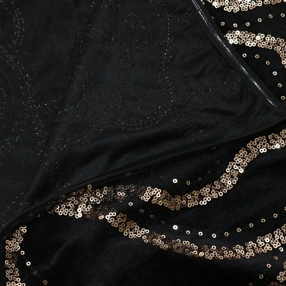2024 Fall Floral Sequined Strapless Women Sleeveless Long Dress Sexy Birthday Party Evening Prom Maxi Dresses Vestidos