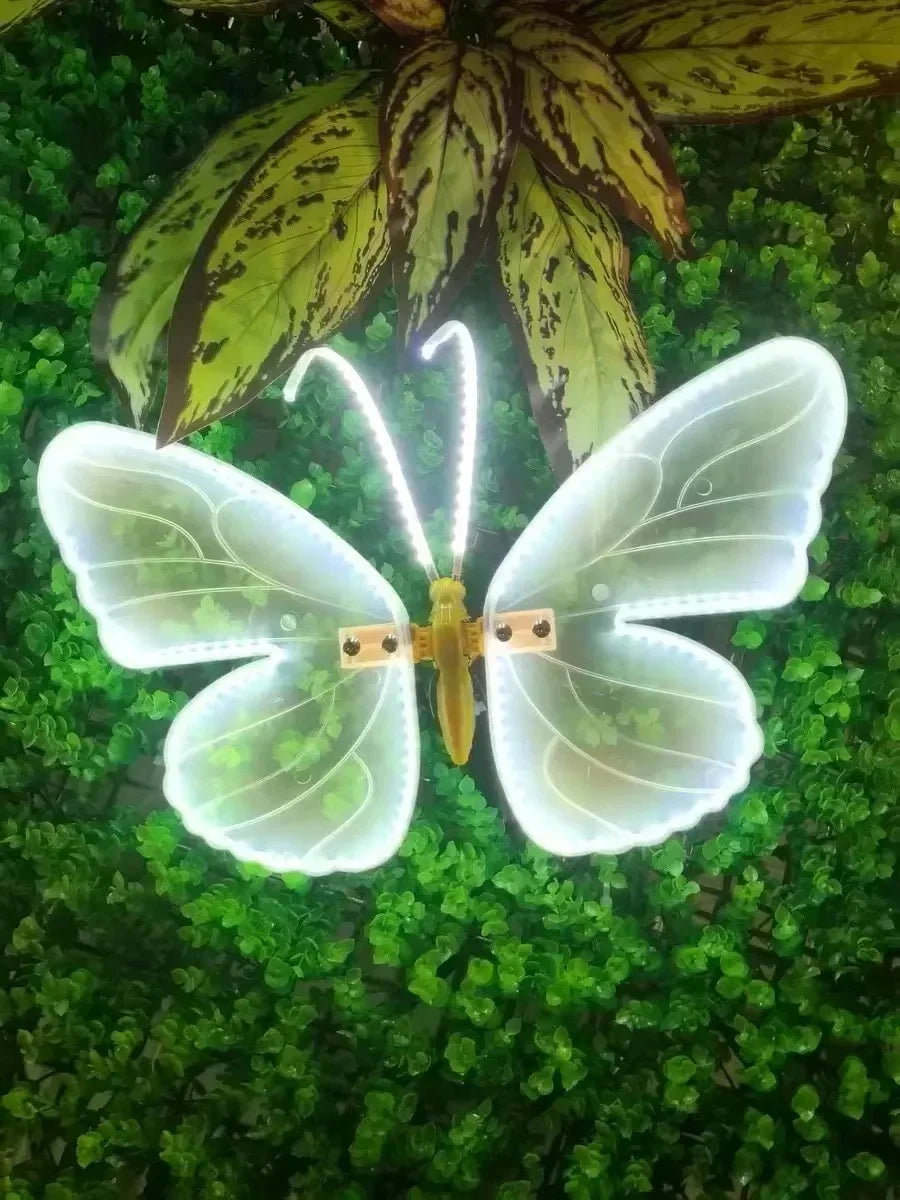 1pcs LED Outdoor Simulation Dynamic Static Butterfly Lights for Festival Home Decor Holiday Party DIY Decorations