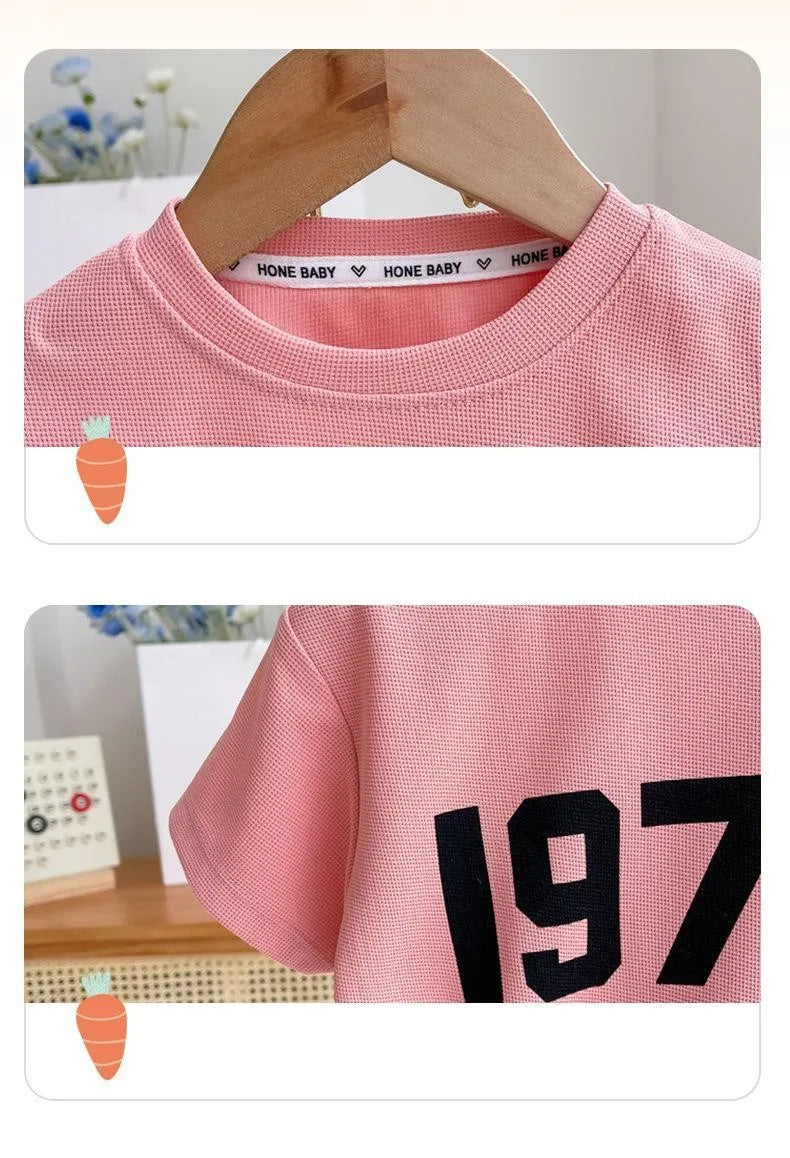 1 2 3 4years Children's Clothes Summer Thin Loose Casual Kids Tracksuit Popular Design Baby Boy Short Sleeve Suit T-shirt Shorts