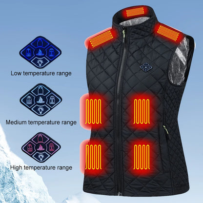 Women 21 Heating Zones Vest Autumn and Winter Electric Heated Jackets USB Heating Vest Outdoor Thermal Winter Warm Jacket M-3XL