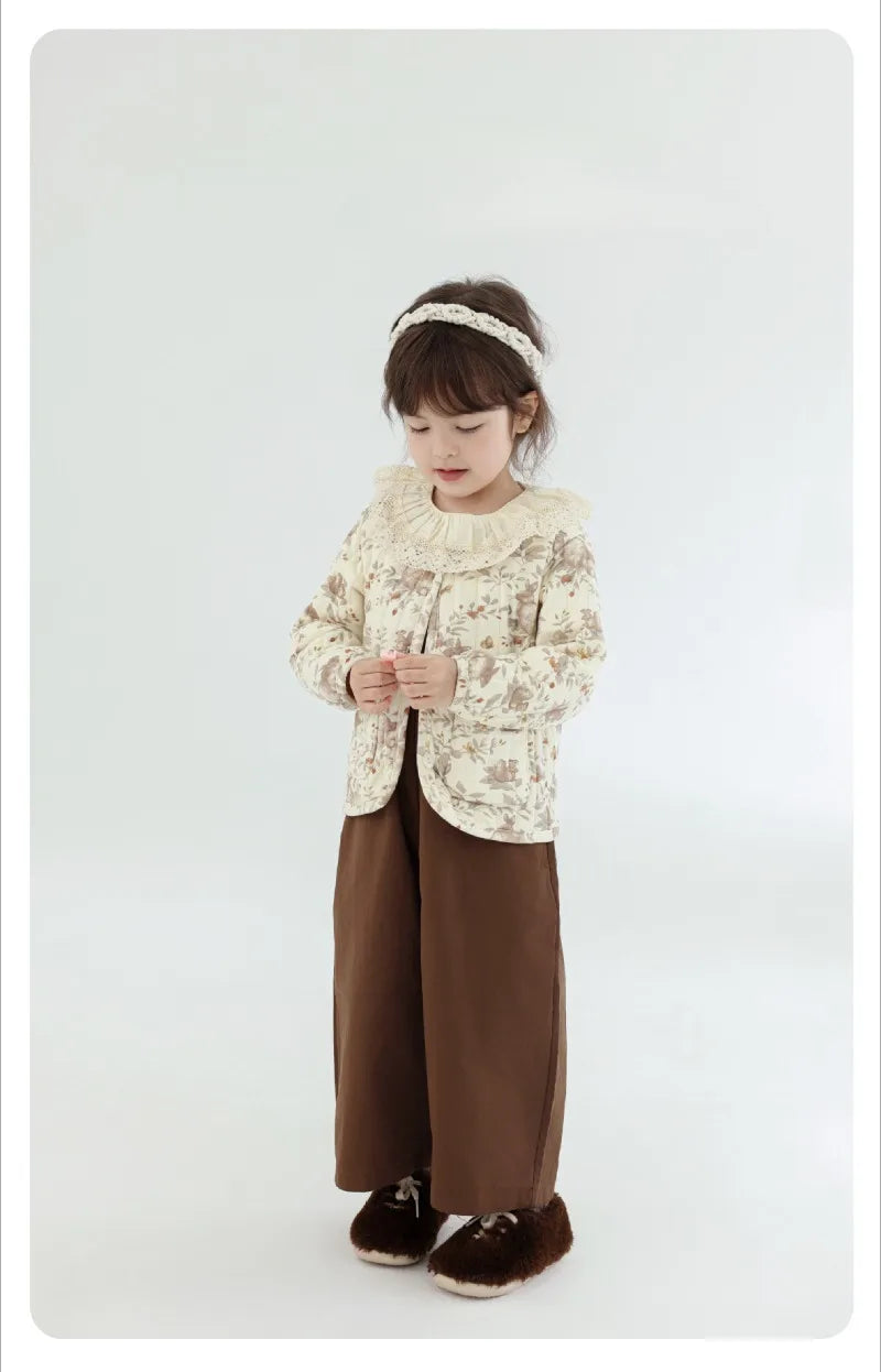 2-6Y Kids Velvet Jacket New Nordic Style Sweet Cotton Coat Babies Autumn Winter Boys Girls Comfortable and Warm Lined jacket