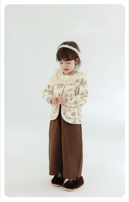 2-6Y Kids Velvet Jacket New Nordic Style Sweet Cotton Coat Babies Autumn Winter Boys Girls Comfortable and Warm Lined jacket