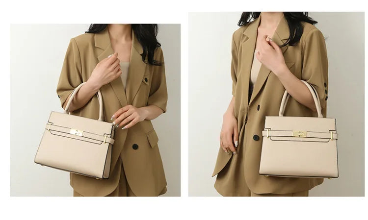 Women's soft leather handbag simple small square bag casual women's bucket bag fashionable single shoulder crossbody bag