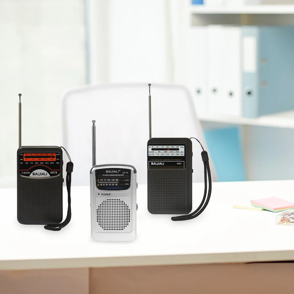 Mini Radio KK19 KK67 KK78 Portable Radio FM AM Battery Operated Handheld Built-in Speaker Radios For Running Walking Small Radio