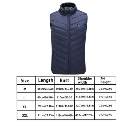 USB Heated Vest Men Electric Warm Vest 3 Temperature Settings Jacket Men Winter Thermal Waistcoat For Sports Hiking Camping