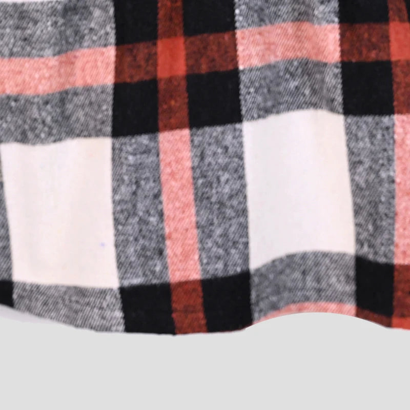 Ali-Plus family clothes set black cotton Mousse cashme plaid girl dress vest shirt black mock neck top plaid for autumn children