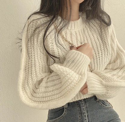 Knitted Sweater Women Pullovers New Long Sleeve O-Neck Black Knit Sweater Pullover Women Tops Sweaters Sueters De Mujer Q718