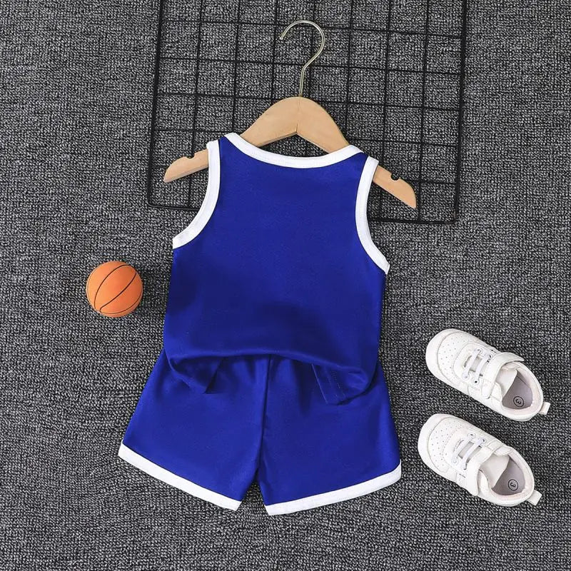 2Pcs Children's Summer Basketball Sets Quick-drying Suits Boys Girls Sport Vest+Shorts Teen Casual Sleeveless Outfits