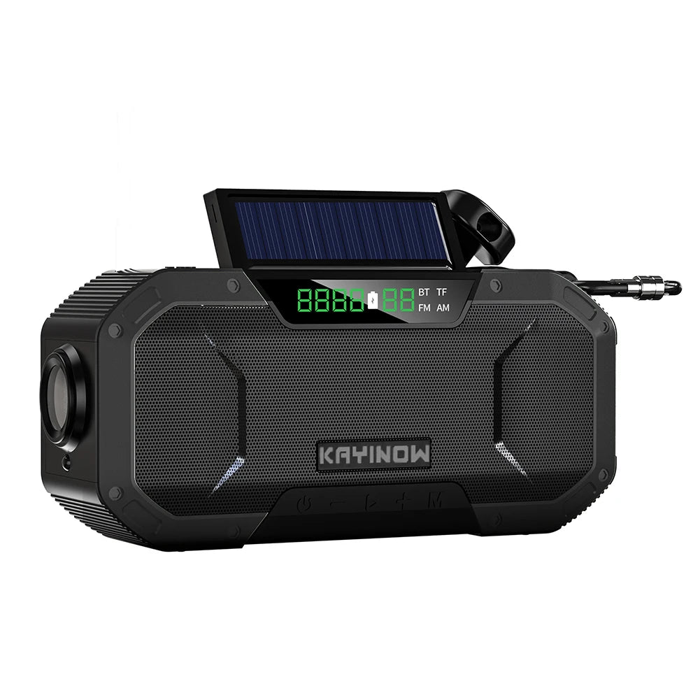 Solar Hand Crank Radio Portable AM/FM Weather Radio with LED Flashlight SOS Alarm Emergency Power Supply/Bank