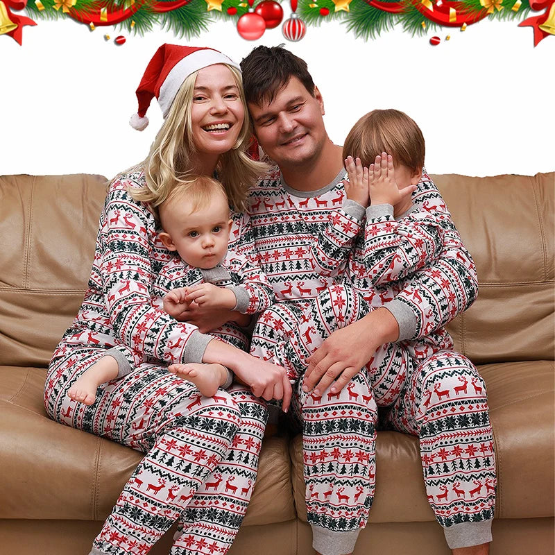 2026 Christmas Family Pajamas Matching Dad Mom And Daughter Xmas Clothes Set Adult Kids Sleepwear For Father Mother Son Outfit