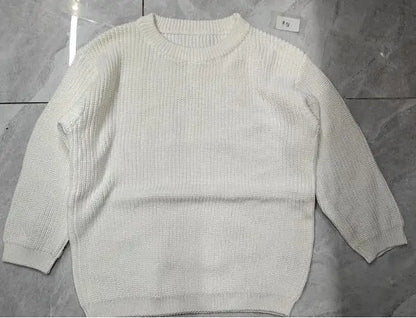 Suefunskry 1PC Mommy and Me Matching Sweaters Solid Color Knitted Long Sleeve Round Neck Warm Pullover Tops for Autumn Winter