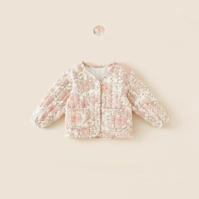 2-6Y Kids Velvet Jacket New Nordic Style Sweet Cotton Coat Babies Autumn Winter Boys Girls Comfortable and Warm Lined jacket