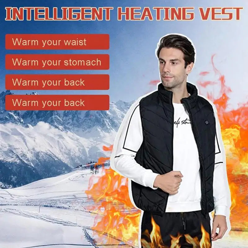 USB Heated Vest Men Electric Warm Vest 3 Temperature Settings Jacket Men Winter Thermal Waistcoat For Sports Hiking Camping
