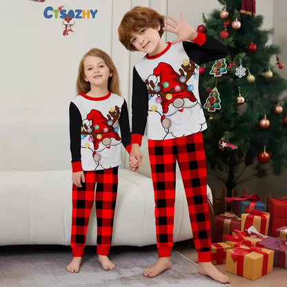 European and American family Christmas parent-child clothing, 2025 new autumn and winter cartoon round-neck family vacation set
