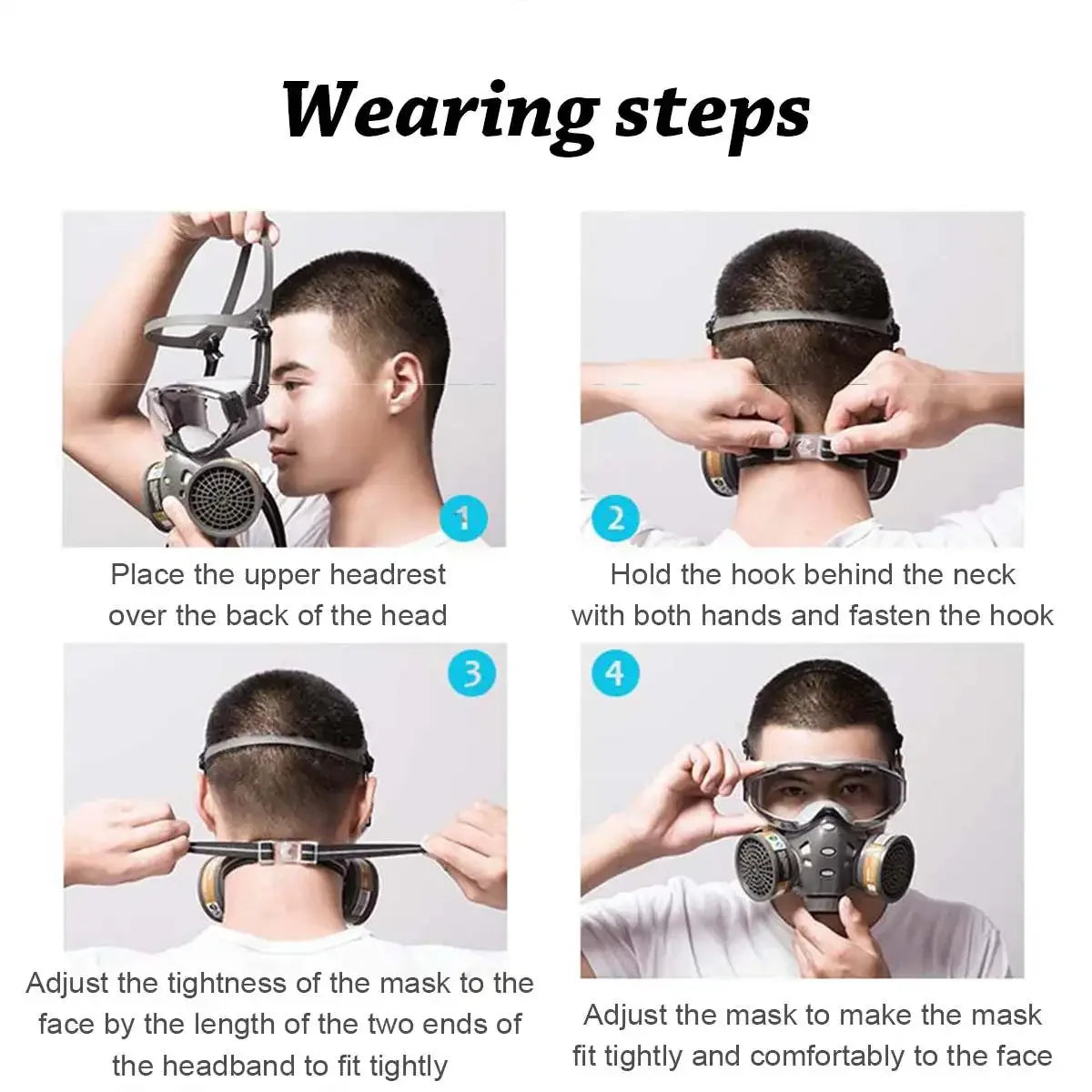 Full/Half Face Gas Mask Safety Fog proof Glasses Set Spray Paint Chemical Pesticide Decoration Formaldehyde Anti-Dust Respirator