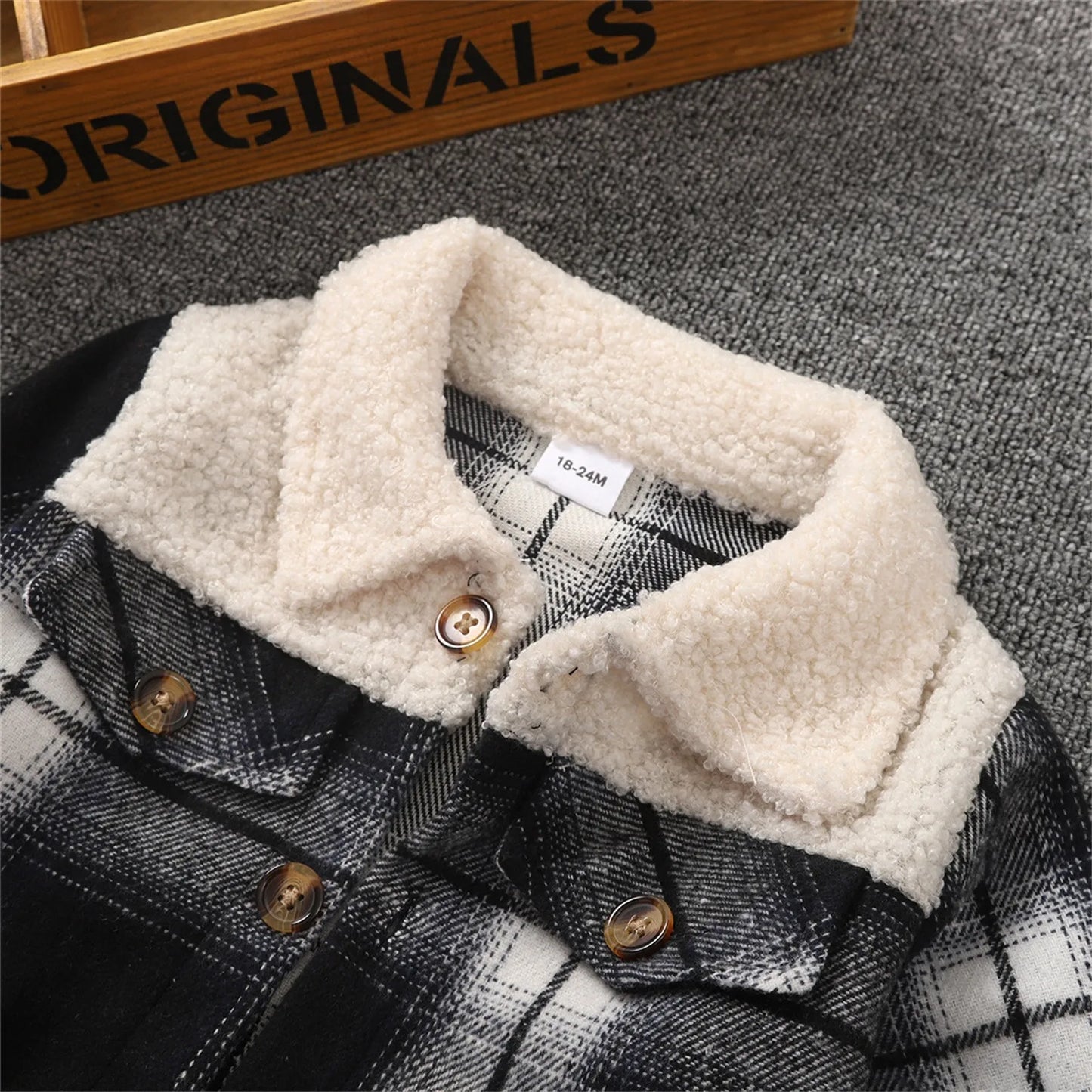 Carboy Coat Kids Toddler Child Baby Boys Girls Shirt Jacket Plaid Long Sleeve Fleece Lapel Button Down H Coats For Boys Fashion