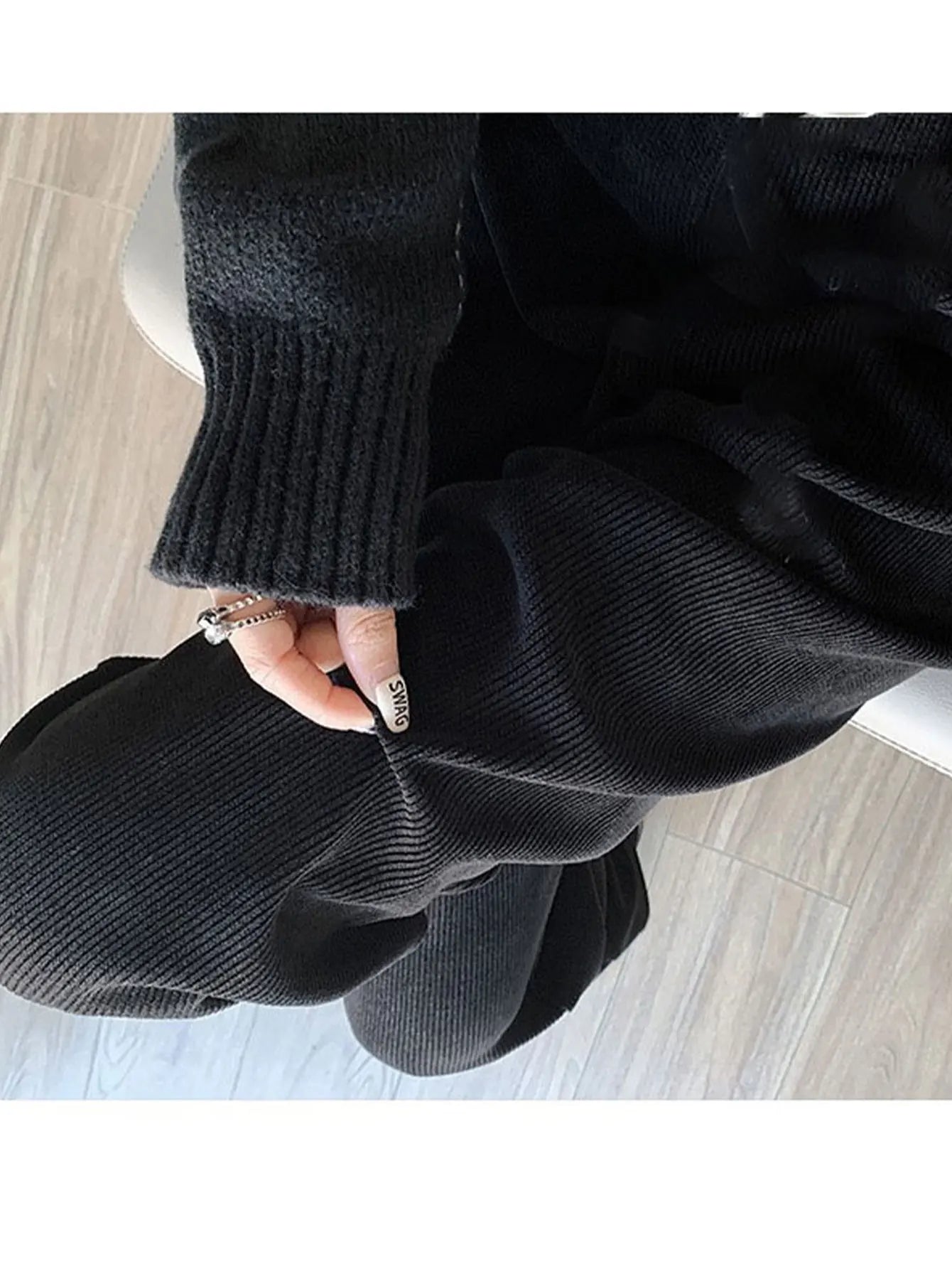 Women's Fleece Wide Leg Pants Winter High Waist Long Pants Loose Casual