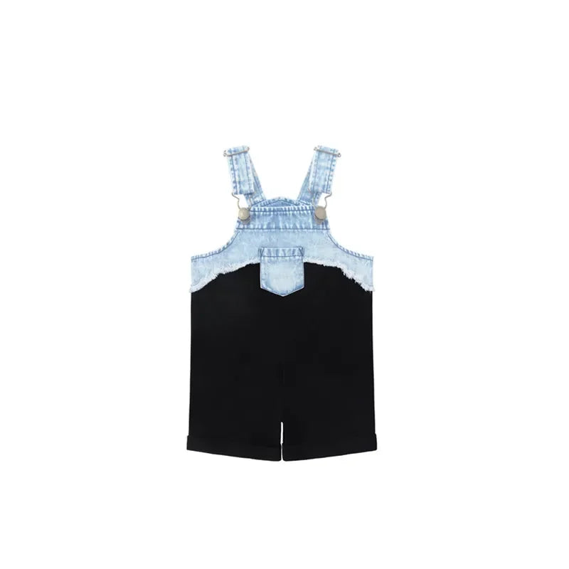 AP washed jeans patch collection children boys girls spring summer denim casual family matching clothing jumper tee skirt
