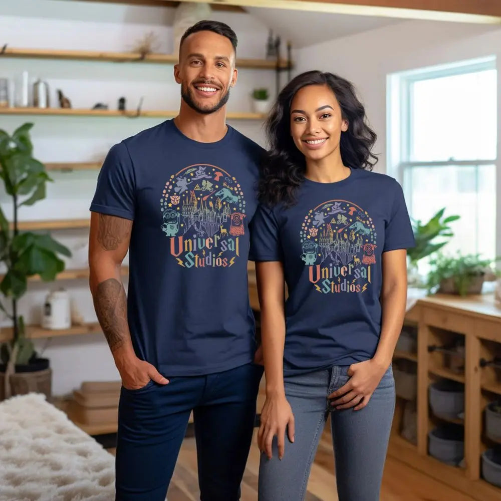 Children Cute Shirt Loose Casual Apparel Y2K Top Universal Studios Orlando Shirt Vintage Short Sleeve Trendy Family Trip Gift