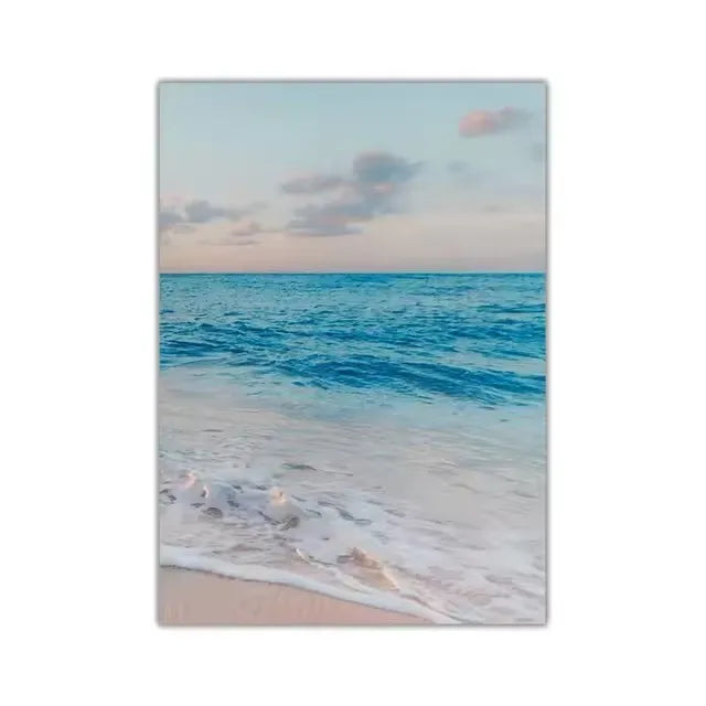 Natural Seascape Blue Sea Beach Landscape Posters and Prints Modern Canvas Painting Wall Art Picture for Living Room Home Decor