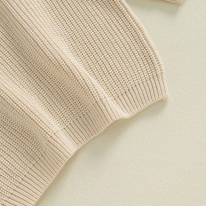 Suefunskry 1PC Mommy and Me Matching Sweaters Solid Color Knitted Long Sleeve Round Neck Warm Pullover Tops for Autumn Winter