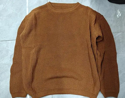 Suefunskry 1PC Mommy and Me Matching Sweaters Solid Color Knitted Long Sleeve Round Neck Warm Pullover Tops for Autumn Winter